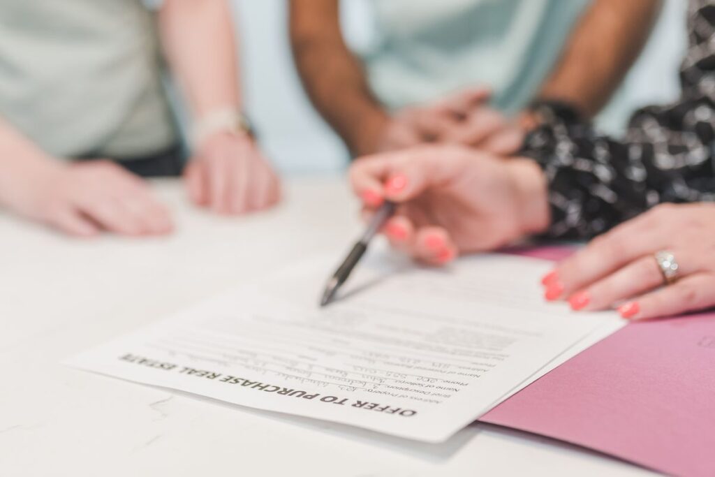 Signature d un contrat immobilier